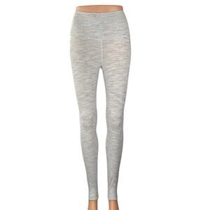 Lululemon Women's Light Gray Mid Rise Yoga Workout Athletic Legging Pants Size 2